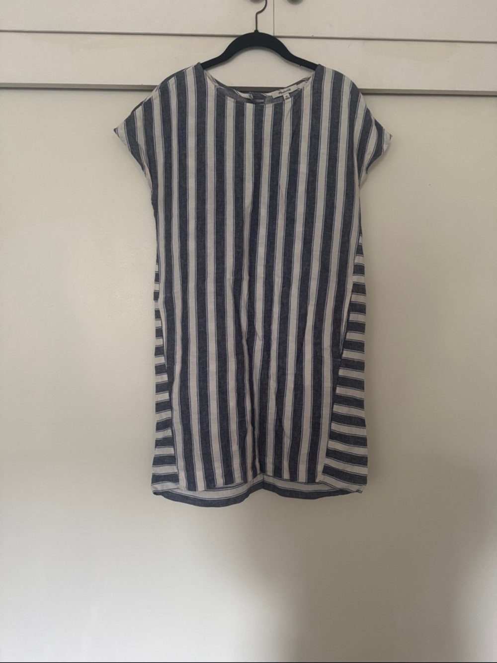 Madewell Striped Blue and White Shift Dress